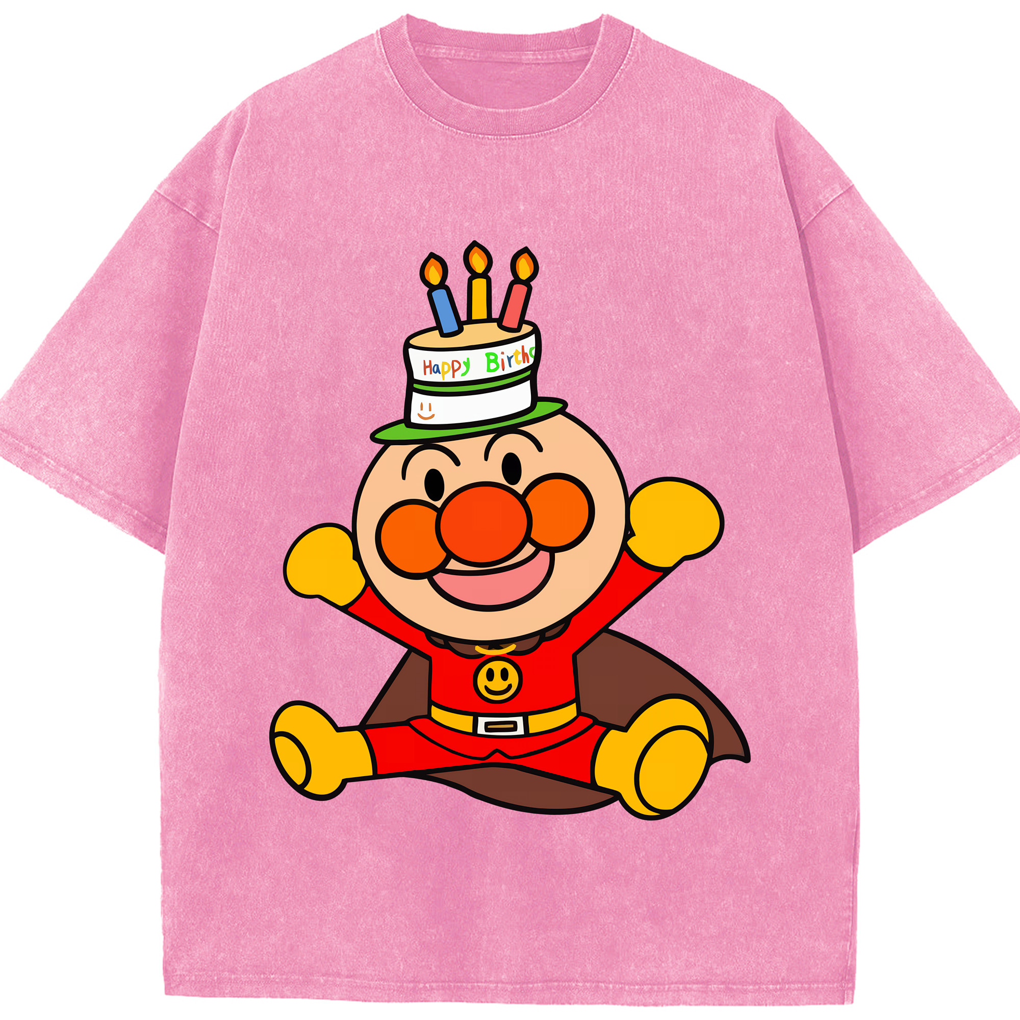 （画像用） アンパンマン Anpanman 綿100% ヴィンテージ風 半袖Tシャツ（フロントプリント）